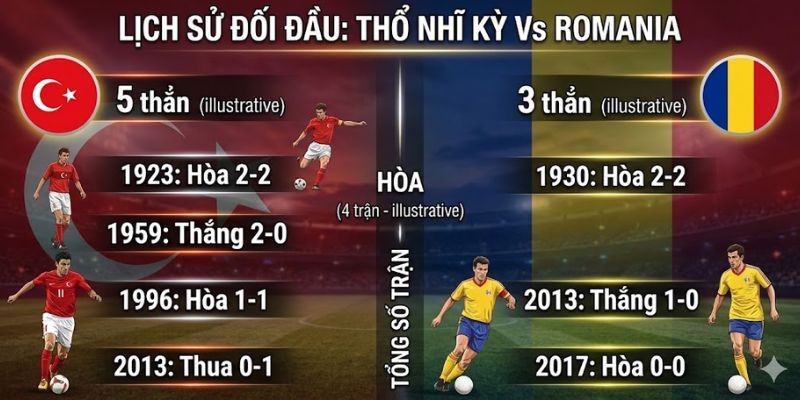 Soi Kèo Thổ Nhĩ Kỳ Vs Romania 00h00 Ngày 27/3 Vòng Play Off 2 Lịch sử đối đầu giữa Türkiye vs Romania