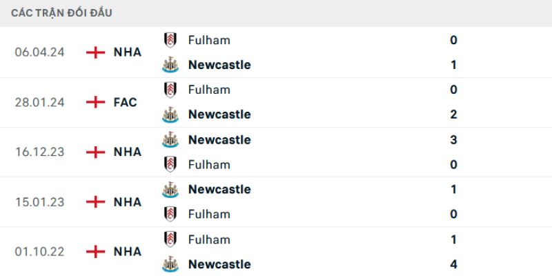 Nhận Định Fulham Vs Newcastle United Lúc 22H00 Ngày 24/05 - Ngoại Hạng Anh 2 Tìm hiểu lịch sử so tài của hai đội